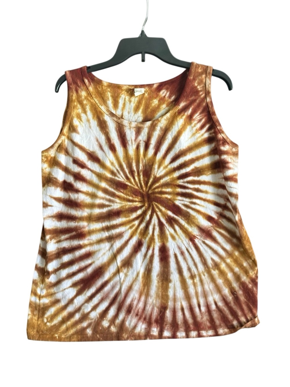 Dharma Trading Co Tie-Dye Spiral Tank Top - Brown & Gold. Size Large